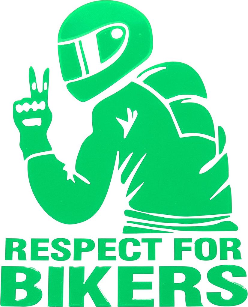 Reflektierender Stoßstangenaufkleber Reflektierendes grünes Quadrat Respekt für Biker-Muster Reflektierender Autoaufkleber Personalisierte Dekor...