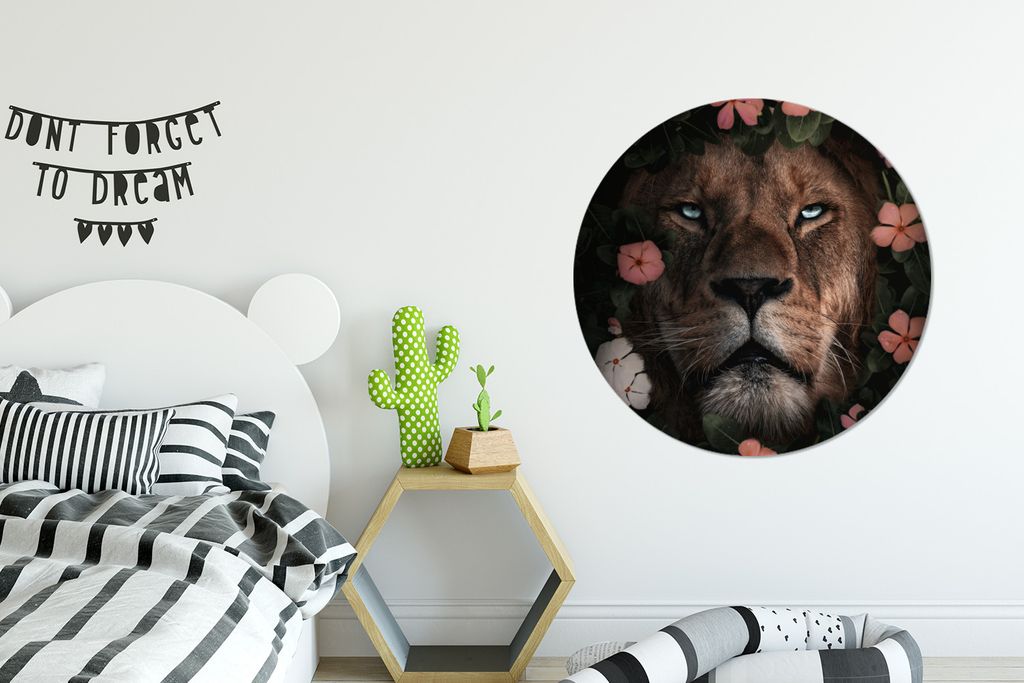 MuchoWow - Mauerkreis - Wandbilder - Runde Bild - Bild aus Aluminium - Schlafzimmer - Wohnzimmerdekoration - Wand Dekoration