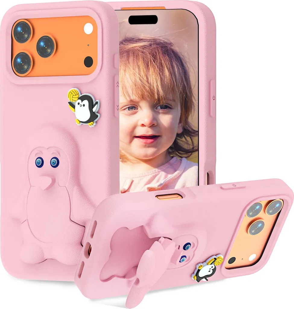 La Migliore Cover Pinguino Rosa iPhone 17 Pro Max per i tuoi Piccoli