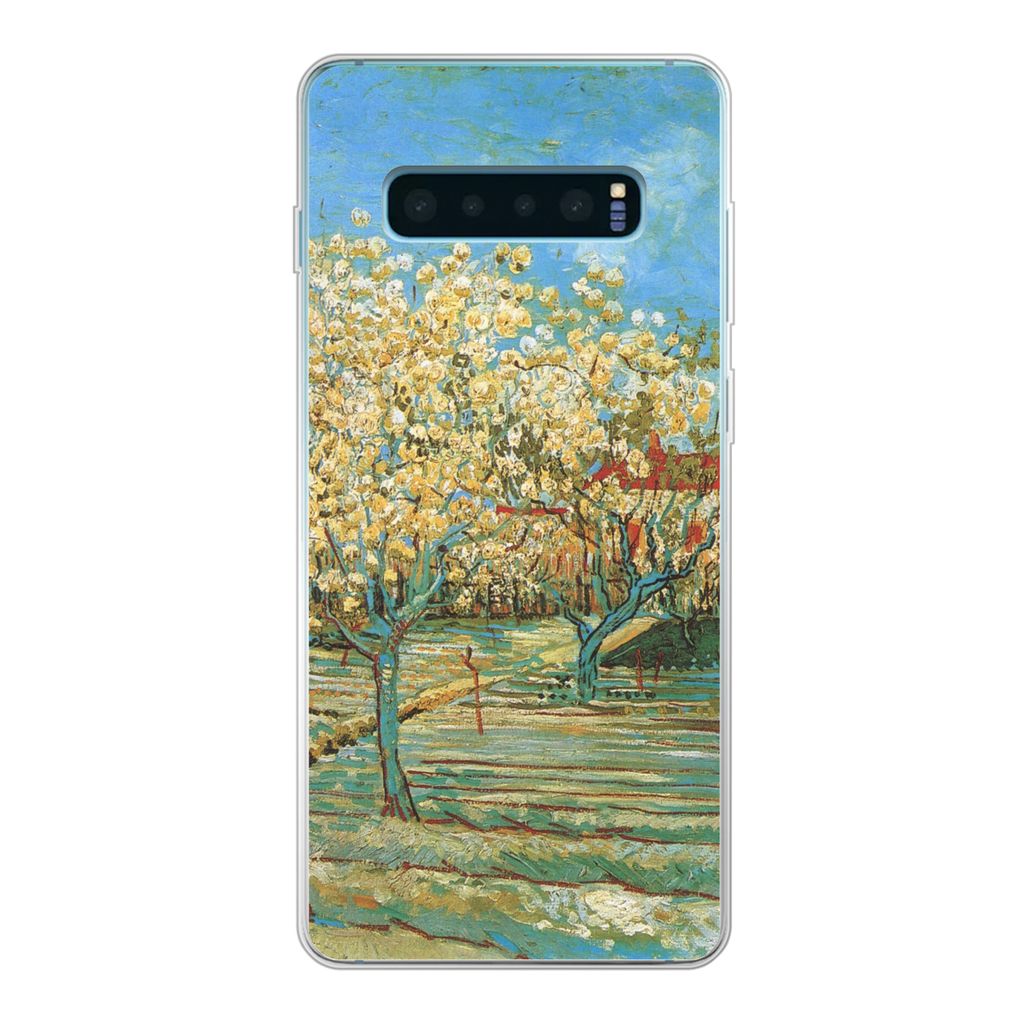 MuchoWow Handyhülle Schutzhülle Hülle für Samsung Galaxy S10 Plus Blühender Obstgarten - Vincent van Gogh Silikon Softcase Handy Hülle - Sc...
