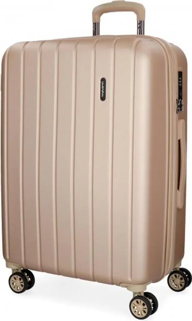 Valise rigide MOVOM Wood 65cm 68L - Bagage Champagne ultra résistant