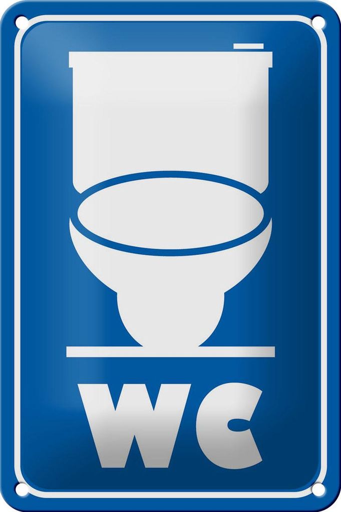 Blechschild Hinweis 12x18cm WC Piktogramm Toilette