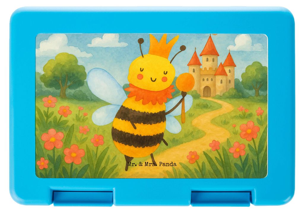 Mr. & Mrs. Panda Lunchbox Biene König Design - Weiß - Geschenk, Brot Aufbewahrungsbox, Frischhaltedose, Bentobox, Bento Box, Vesperbox