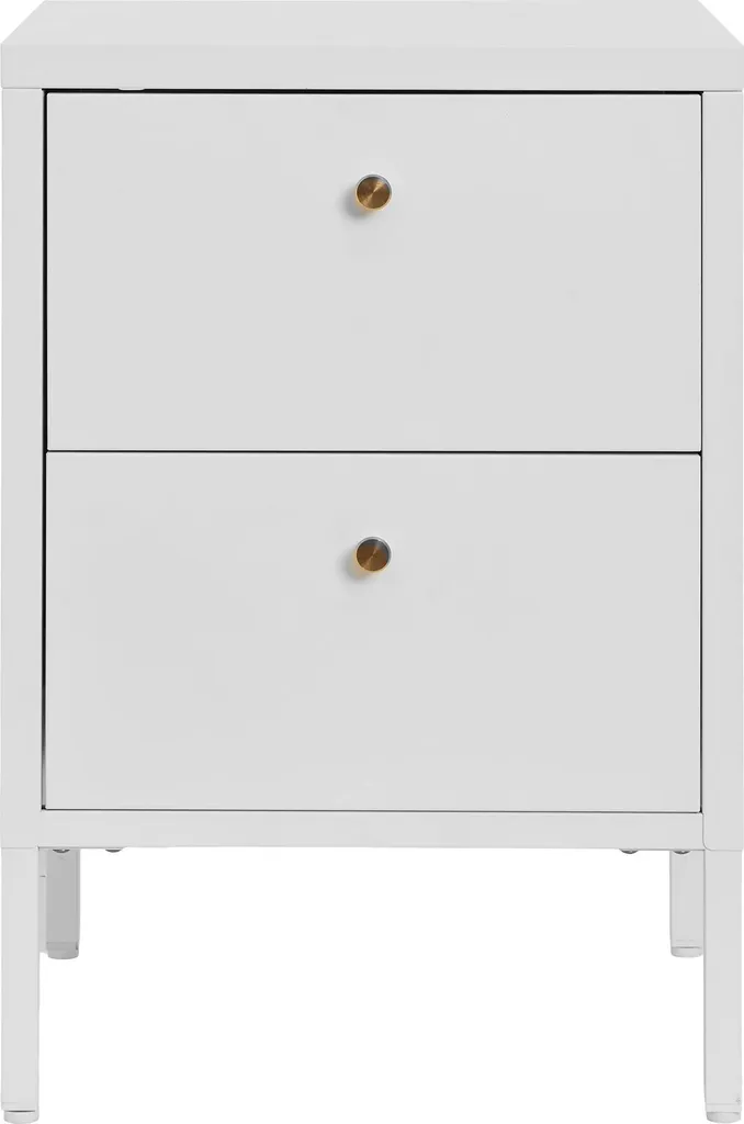 Petite commode blanche Dalby avec 2 grands tiroirs pour chambre adulte