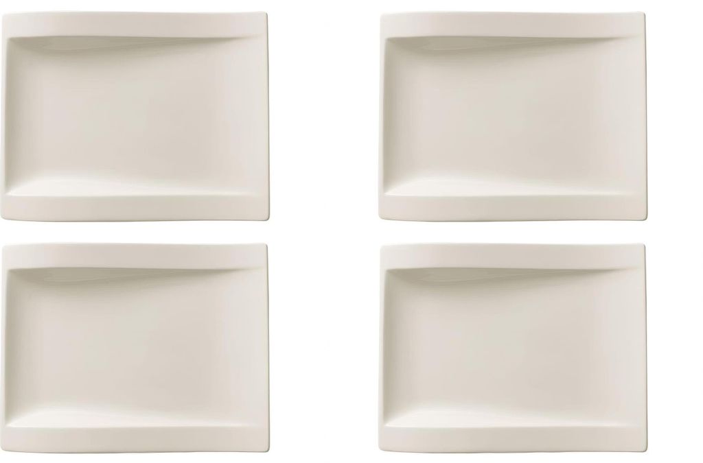 Villeroy & Boch NewWave 4er Set Frühstücksteller 26x20cm weiß Porzellan
