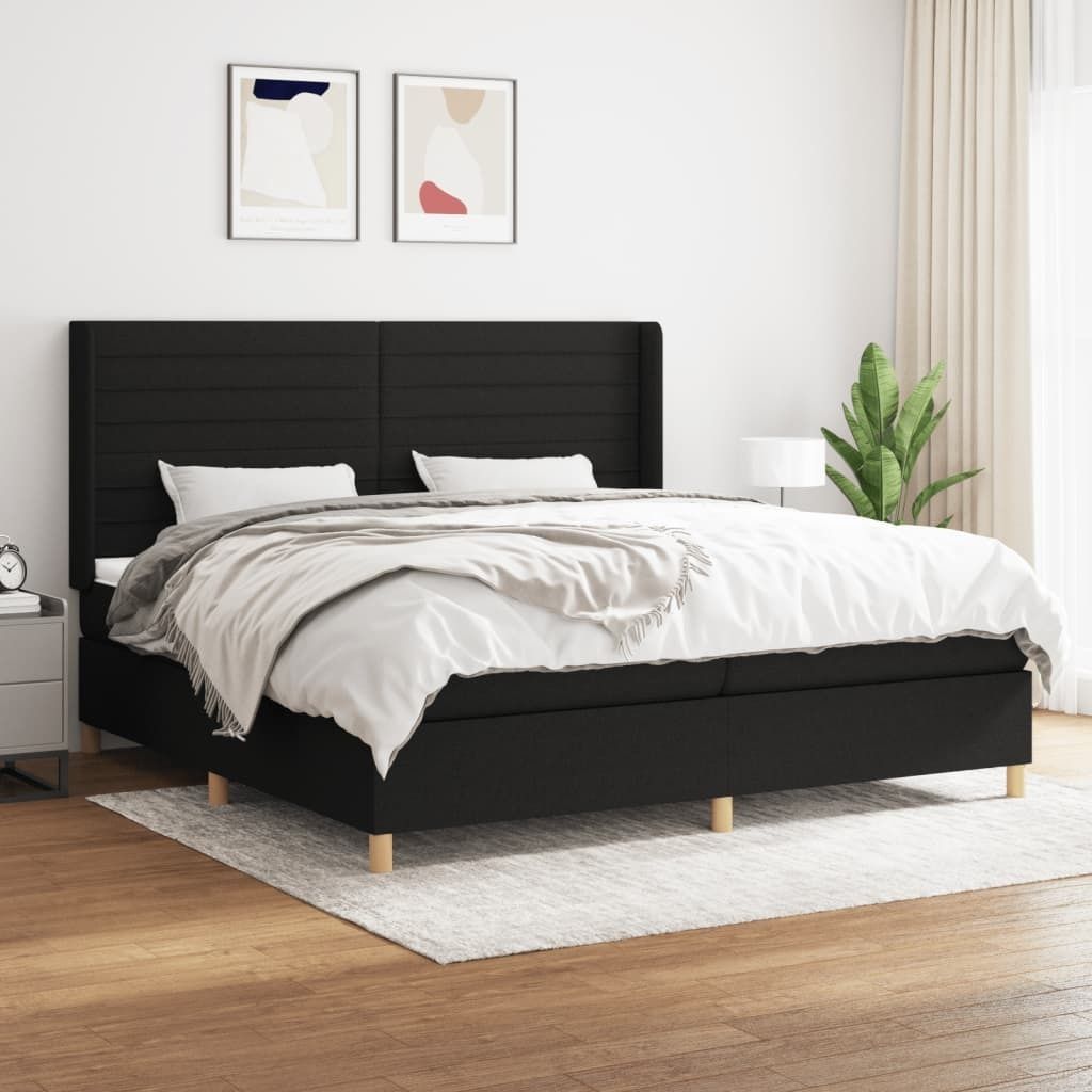 Maison Exclusive - Boxspringbett mit Matratze Schwarz 200x200 cm Stoff