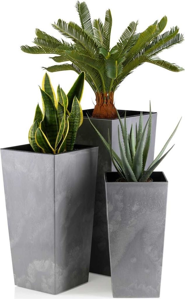Porto Gris Pot en béton Set 3 pièces Image du produit 