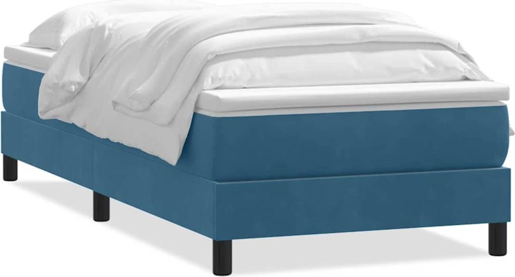 Boxspringbett mit Matratze Dunkelblau 80x210 cm Samt
