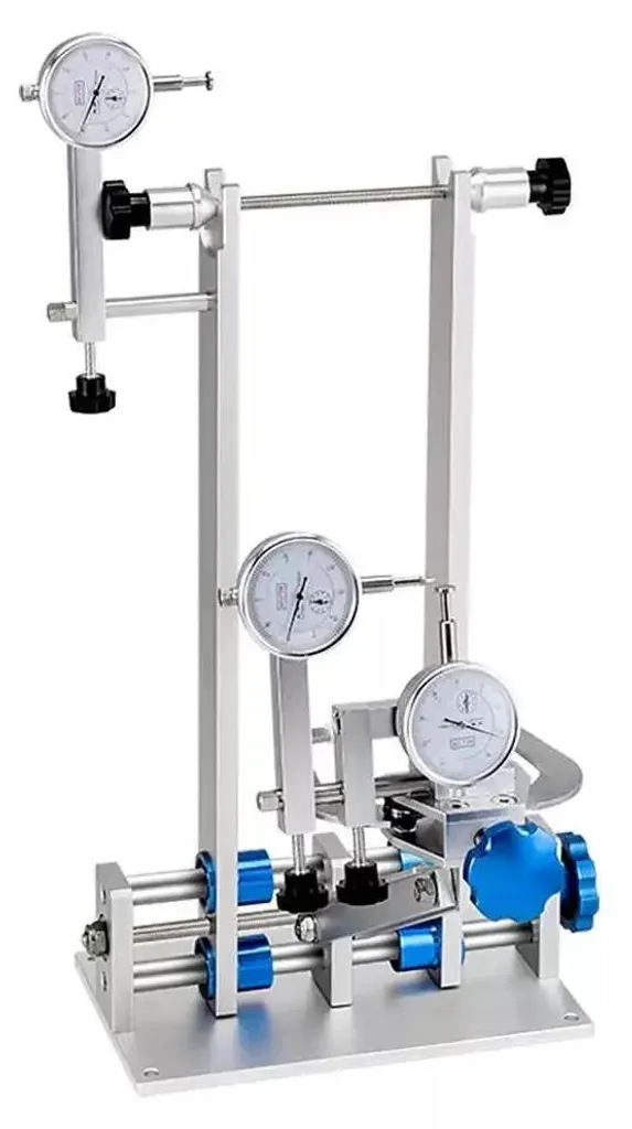 Outil alignement de jante vélo bleu haute précision hauteur réglable