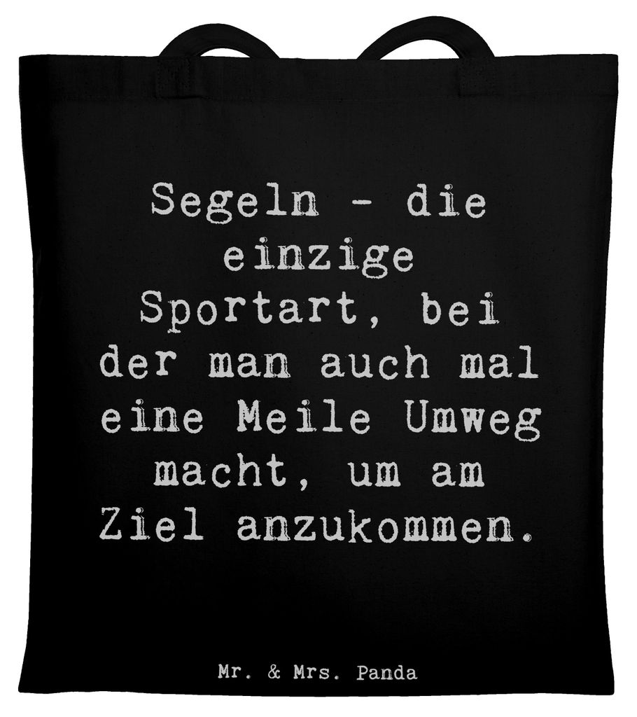 Mr. & Mrs. Panda Schultasche Spruch Segeln Umweg - Schwarz - Geschenk, Segeltörn, Bootfahren, Sportler, Tasche, Sportart, Shopping, Jutebeutel, Te...