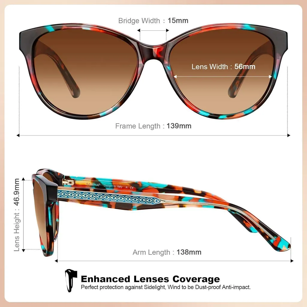 Occhiali da Sole Donna CARFIA Cat-Eye Polarizzati: Stile Retrò Chic - 5