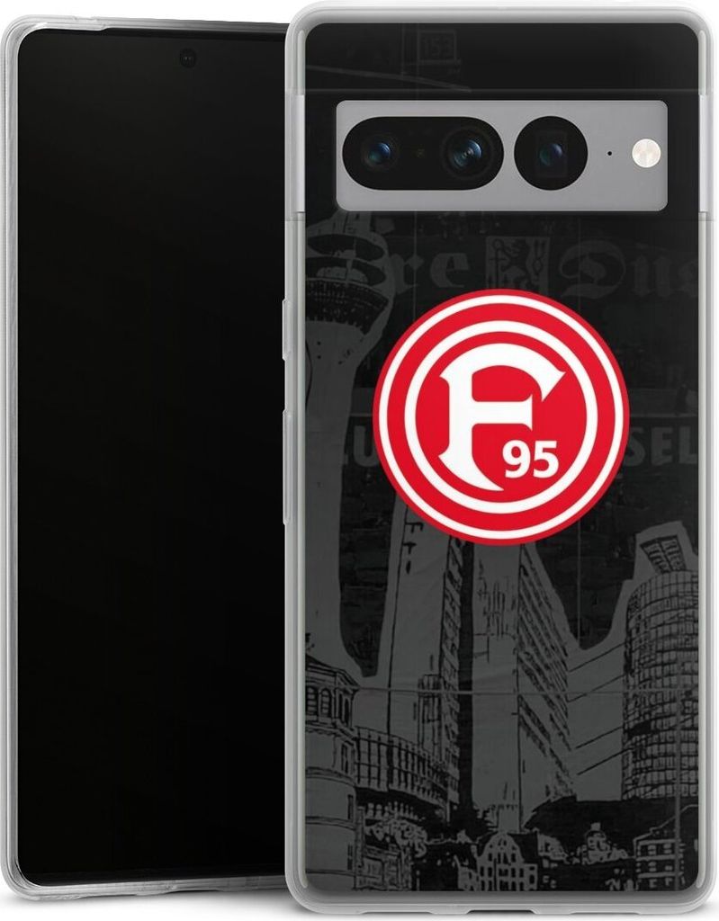 DeinDesign Slim Hülle für Google Pixel 7 Pro Silikon Case Ultra Dünn Handyhülle Fortuna Düsseldorf Logo Offizielles Lizenzprodukt