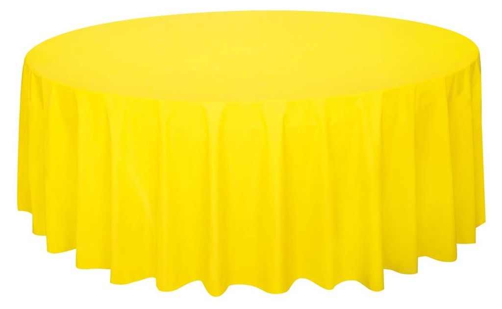 Unique Neon Gelbe Runde Plastik-Tischdecke, ca. 213 cm Produktbild 