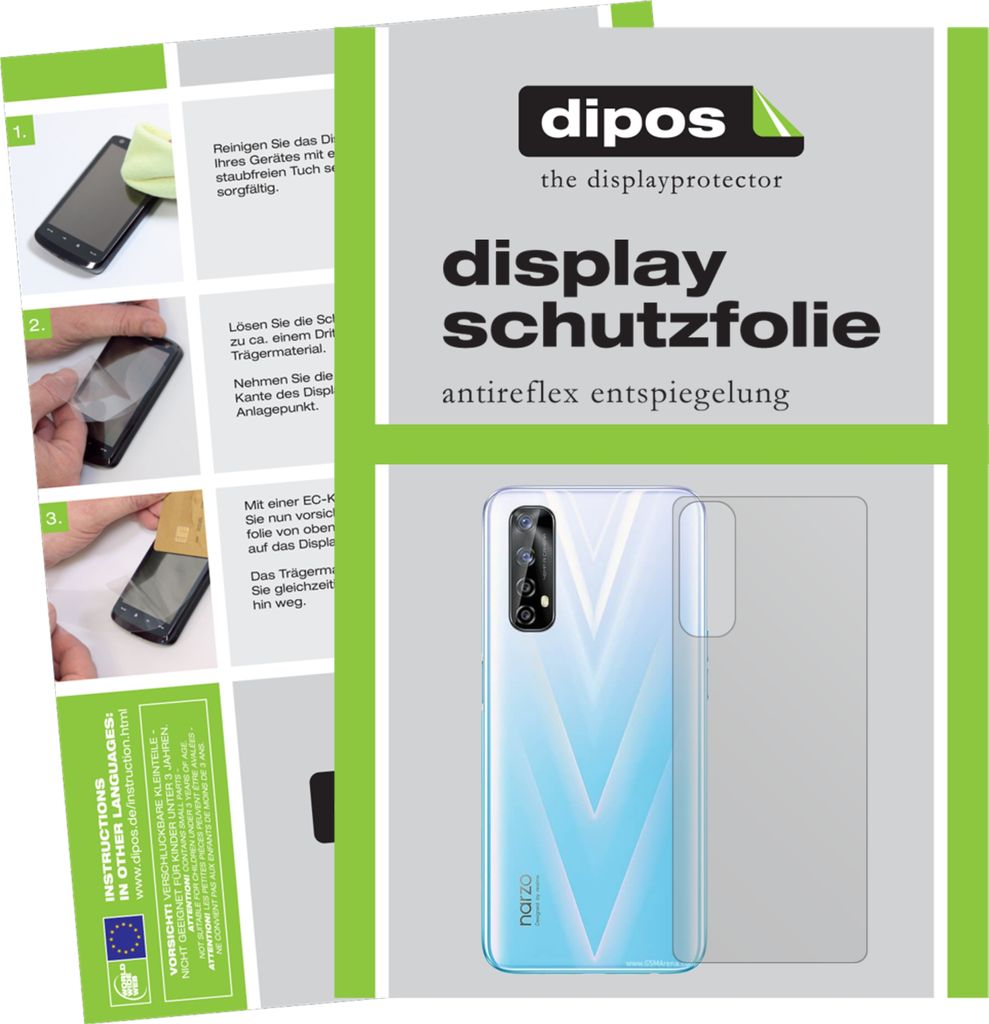 6x Schutzfolie für Oppo Realme Narzo 20 Pro Rückseite matt Displayschutzfolie Folie Display Schutz dipos