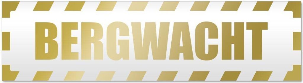 Kiwistar Bergwacht gestreift Magnetschild Schild magnetisch - 60cm Gold - Magnetfolie für Auto PKW Kfz