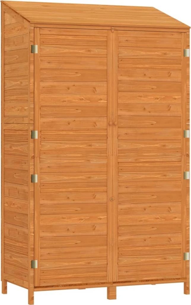 vidaXL Geräteschuppen Braun 102x52x174,5 cm Massivholz Tanne