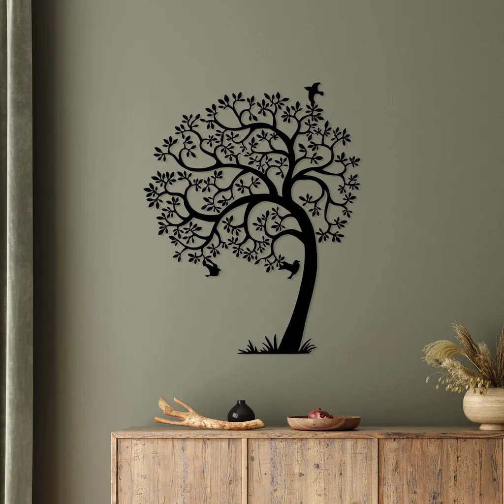 Wallity Lonely SKL2578 Nero: Decorazione Casa in Metallo 56x70cm