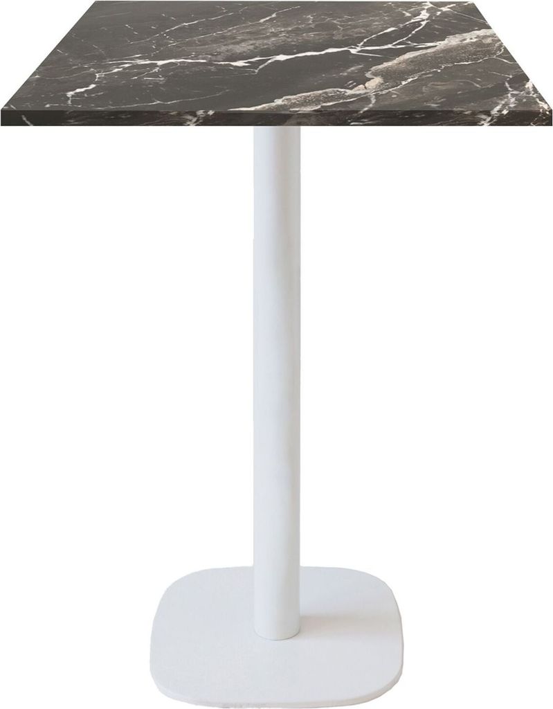 Stehtisch 60 x 60 cm – rundes Modell mit Sockel aus weißem Königsmarmor