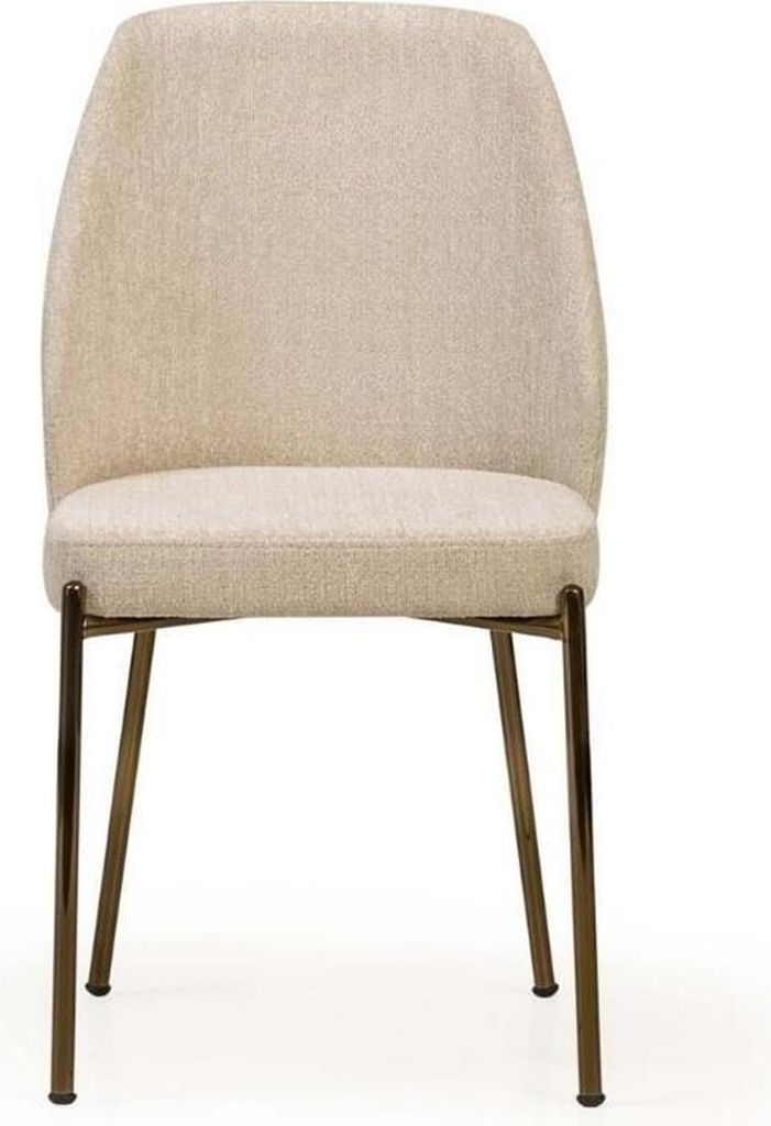 Exklusive Beige Esszimmerstühle Komplette x6 Polster Küchenstühle Set