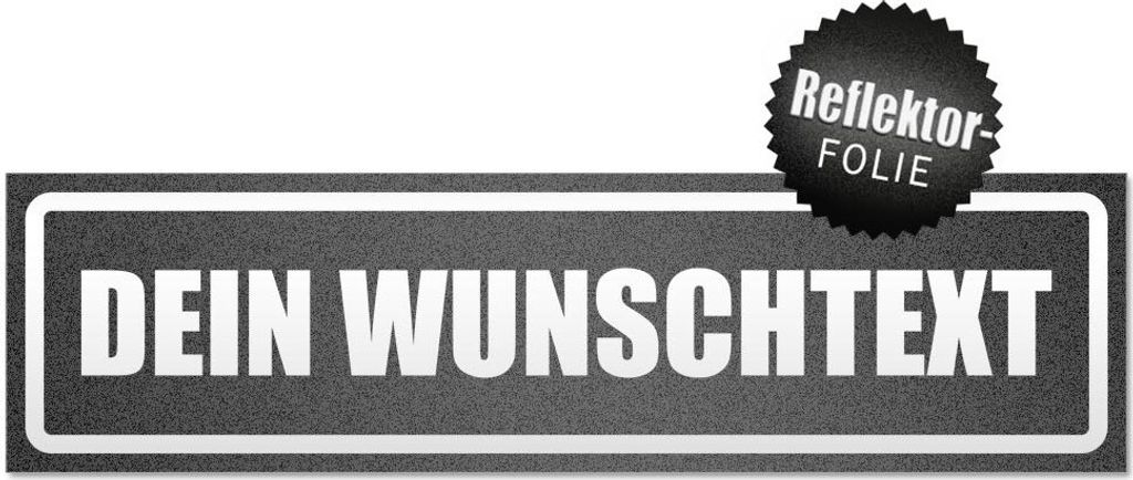 Dein Wunschtext invertiert Magnetschild Schild magnetisch