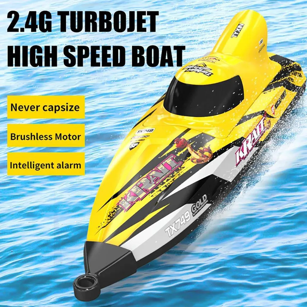 Bateau RC Turbojet pour Lacs et Piscines, 25km/h, 2x Batteries, Brushless