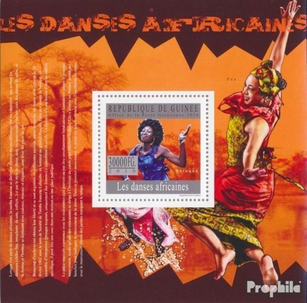 Briefmarken Guinea 2010 Mi Block 1801 (kompl. Ausgabe) postfrisch Tänze Afrikas (Batugue, Fua)
