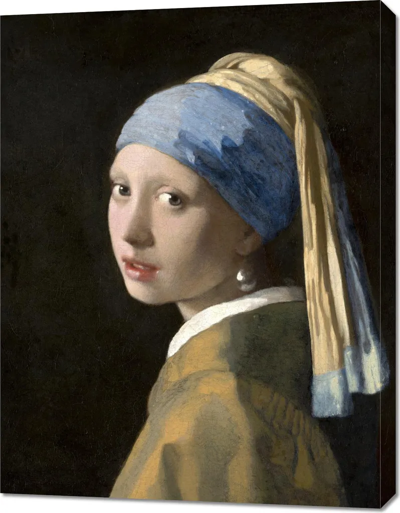 Tableau La Jeune Fille à la perle Vermeer 70x90 cm pour Salon Chic