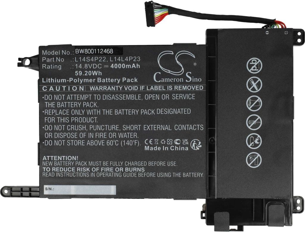 vhbw Akku kompatibel mit Lenovo Eraser Y700 Touch, Y700 Notebook (4000 mAh, 14,8 V, Li-Polymer)