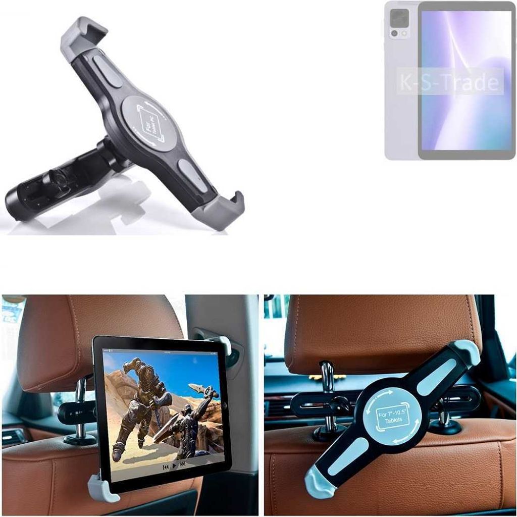 K-S-Trade Tablethalterung kompatibel mit Doogee T20 mini KFZ Kopfstützen Halterung 360° Auto Sitzhalterung Headrest Holder Halter Tablet PC