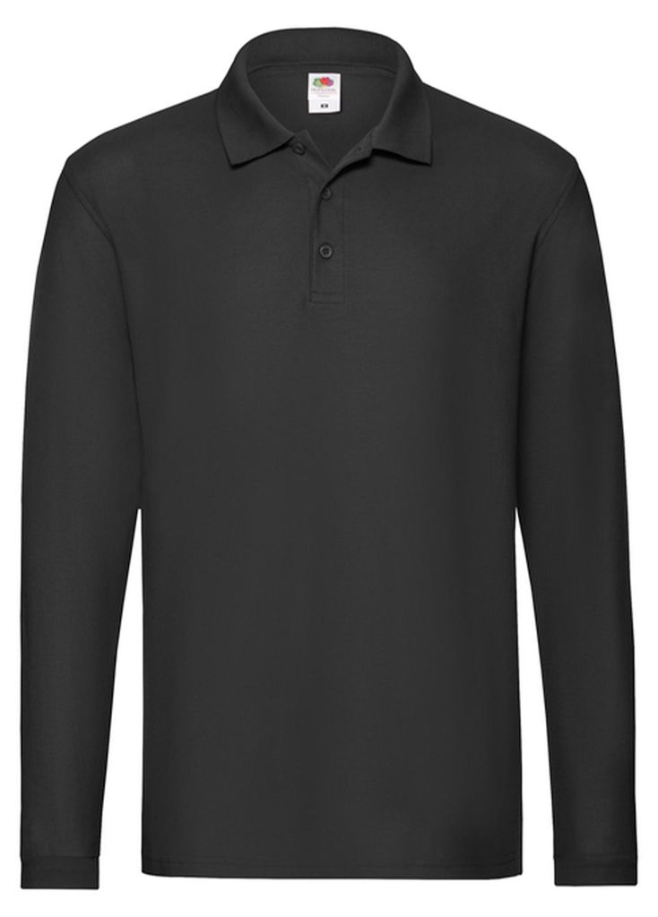Fruit of the Loom - "Premium" Poloshirt für Herren Langärmlig FK3120 (L) (Schwarz)