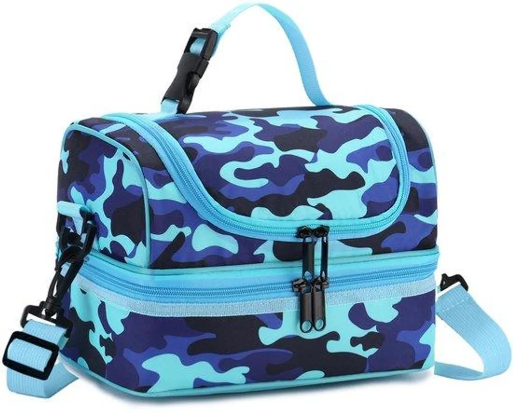 Sac à dos solide camouflage bleu contre le mal de dos des écoliers