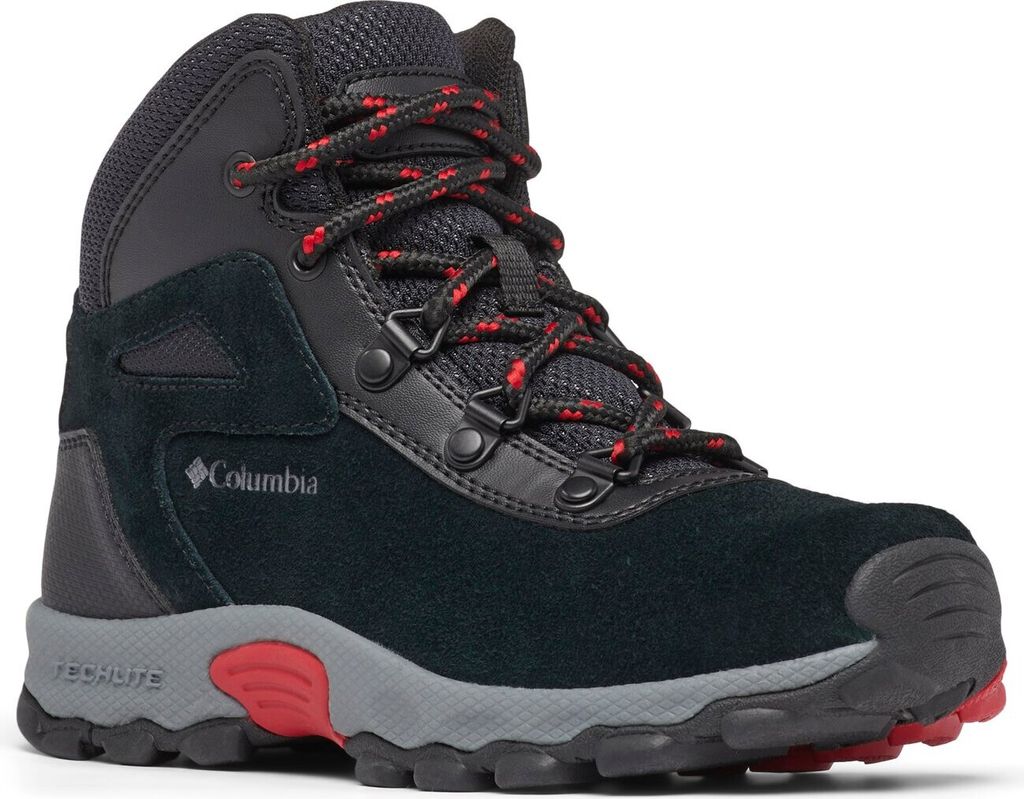 Columbia Youth Newton Ridge Amped Black, Mountain Red Black, Mountain Red 2B