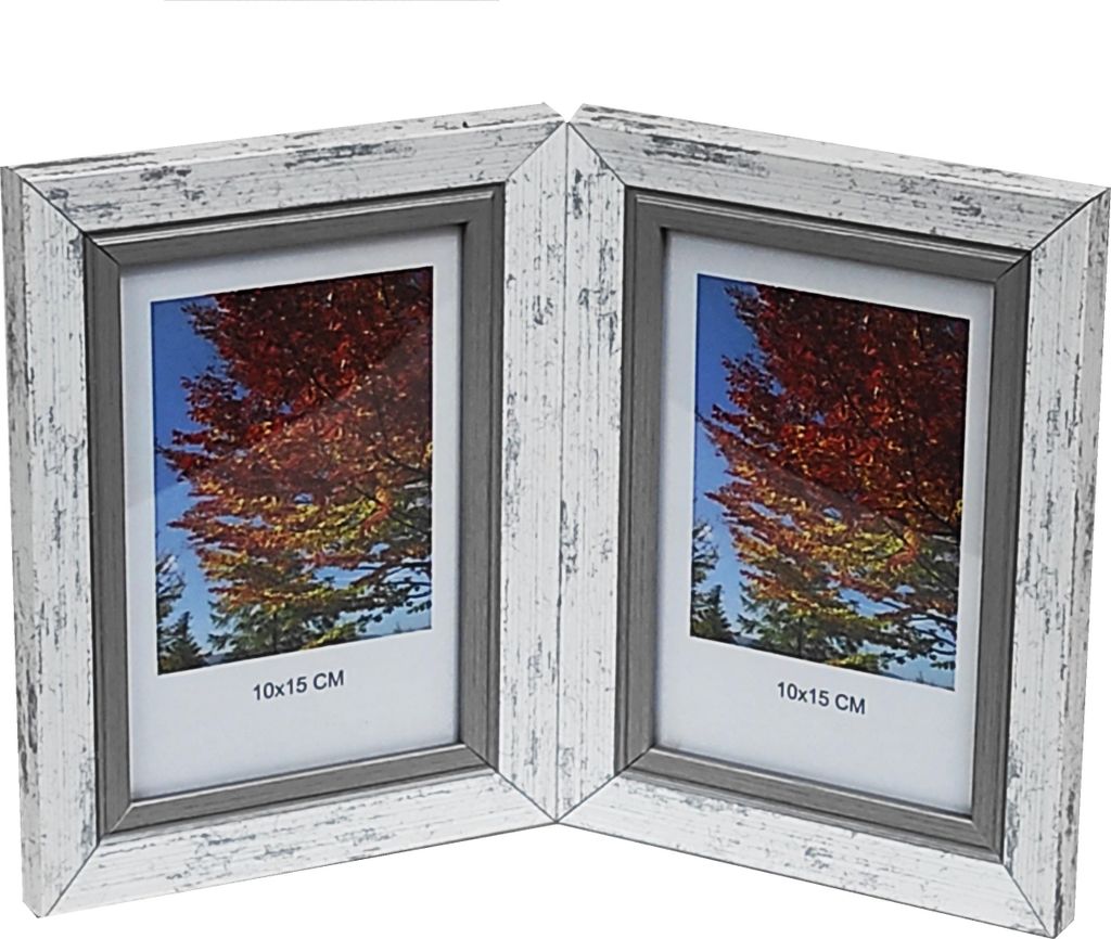 GALERIE Multirama FLASH für Fotos 10 x 15 cm DOPPELT vertikal/vertikal WEISS
