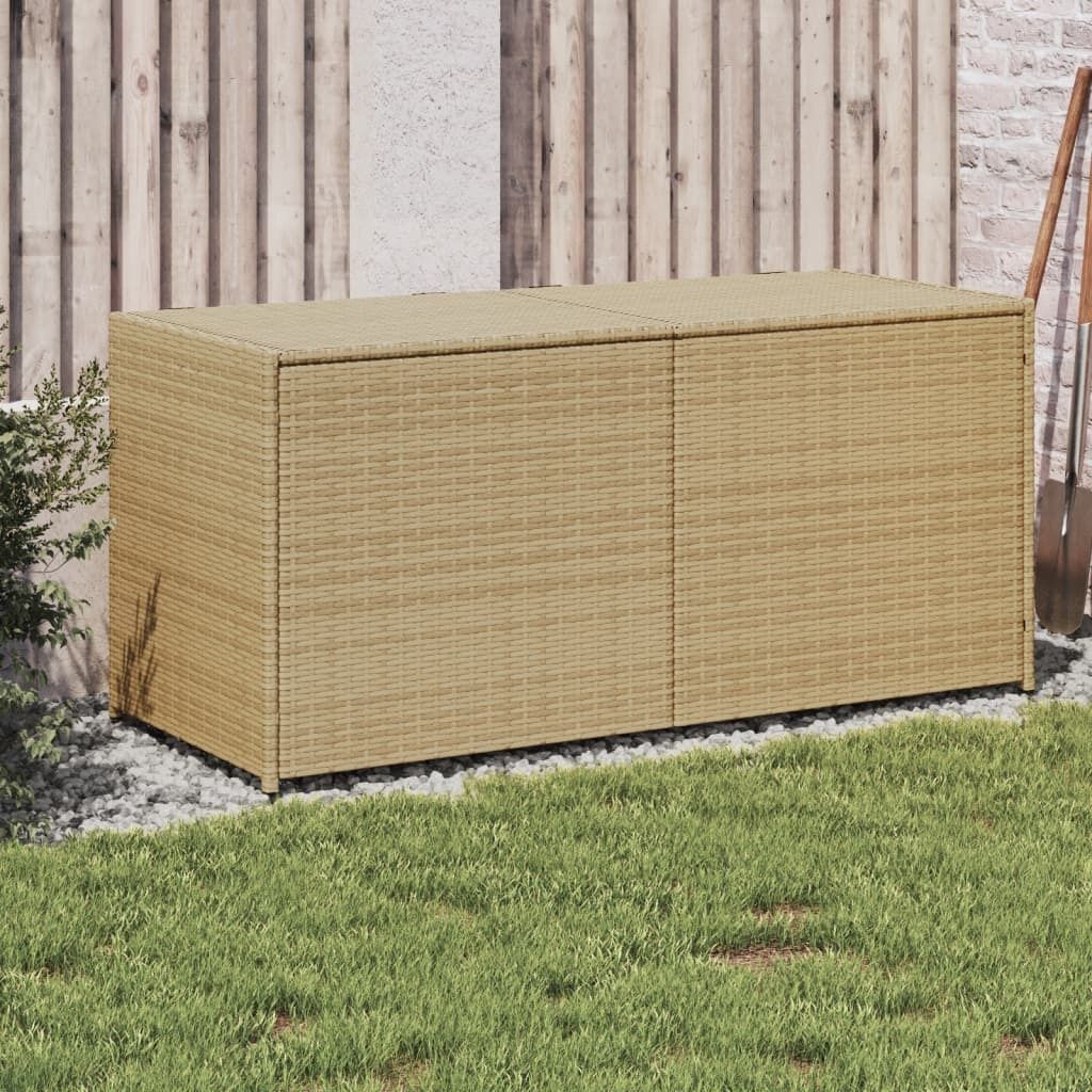 Eleganten-Stil Gartentruhe Beige 283L Poly Rattan DE3764845