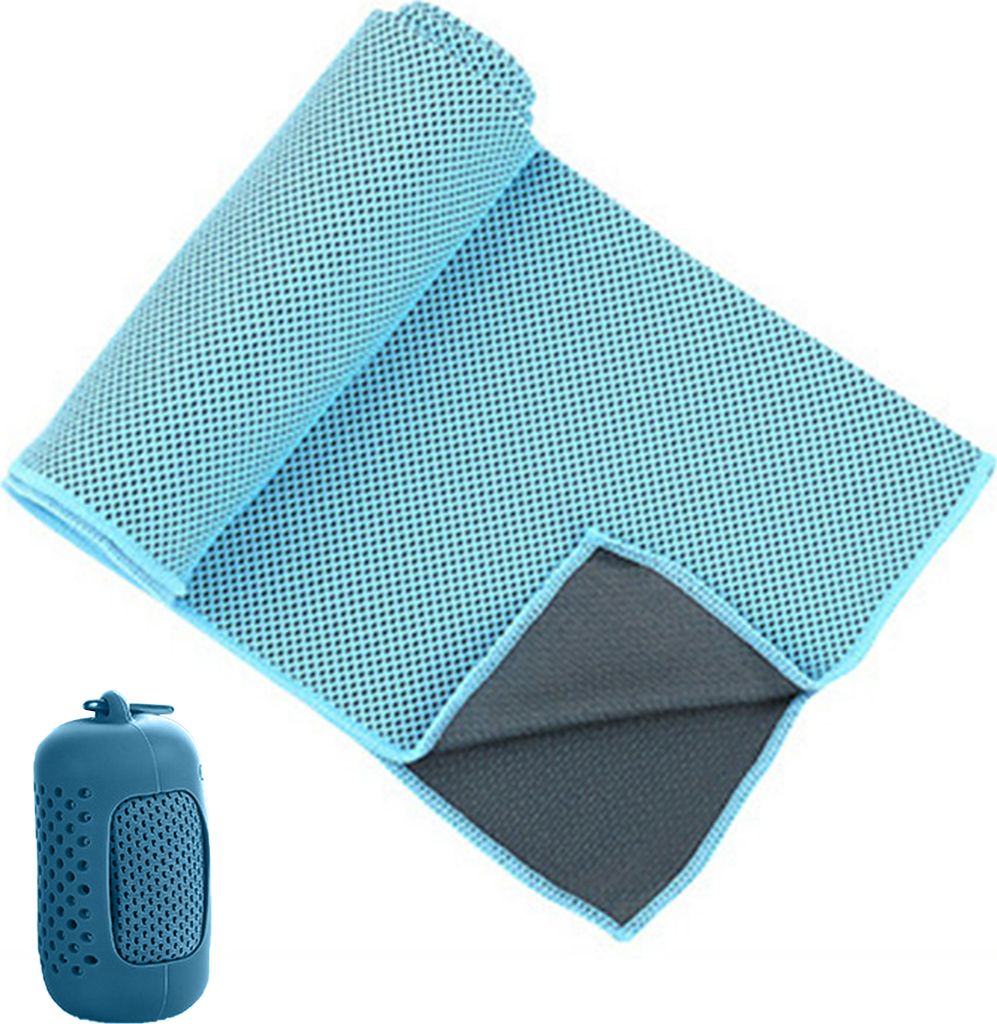 1 Set Ice Kühltuch tragbares Schnelltrocknen superabsorbierende Sommerkühltuch für Outdoor-Sportfitness-blauer See ,Größen:L