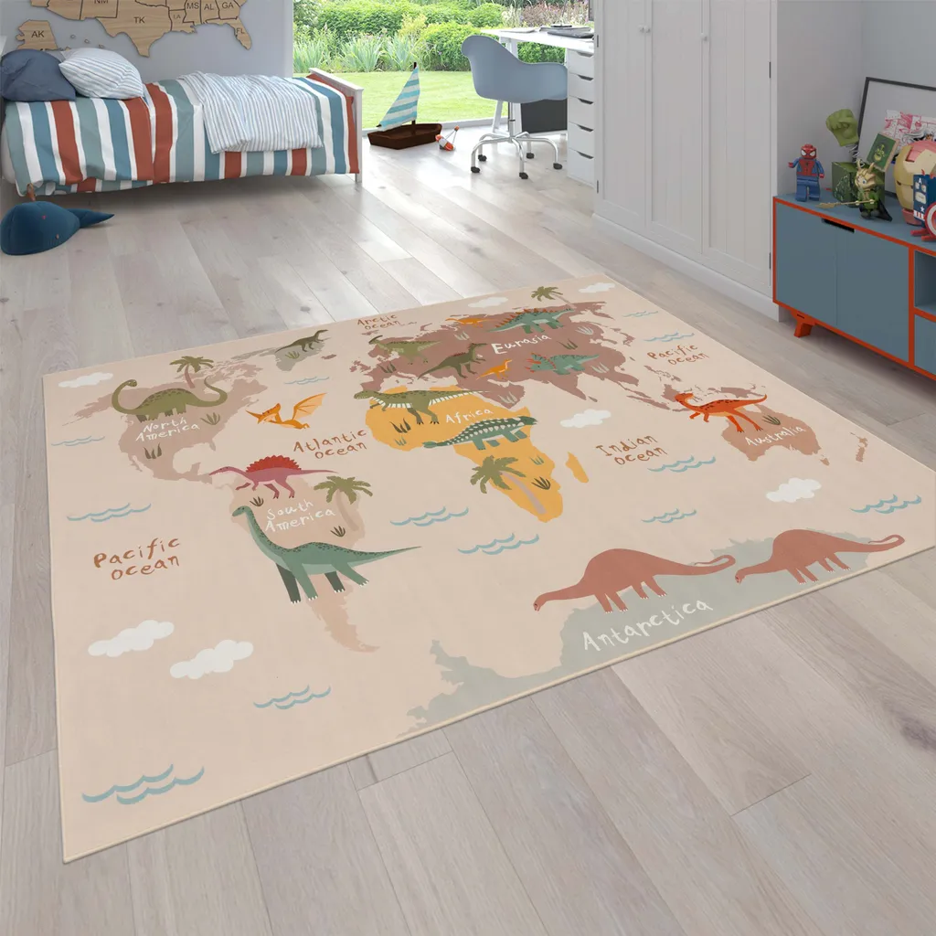 Tapis Enfant Antidérapant Facile à Nettoyer Motif Dinosaure 200x200