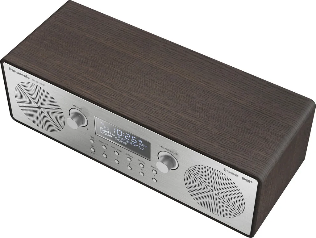 Radio Panasonic RF-D100BT DAB+ et FM Bluetooth avec Finition Bois Brun