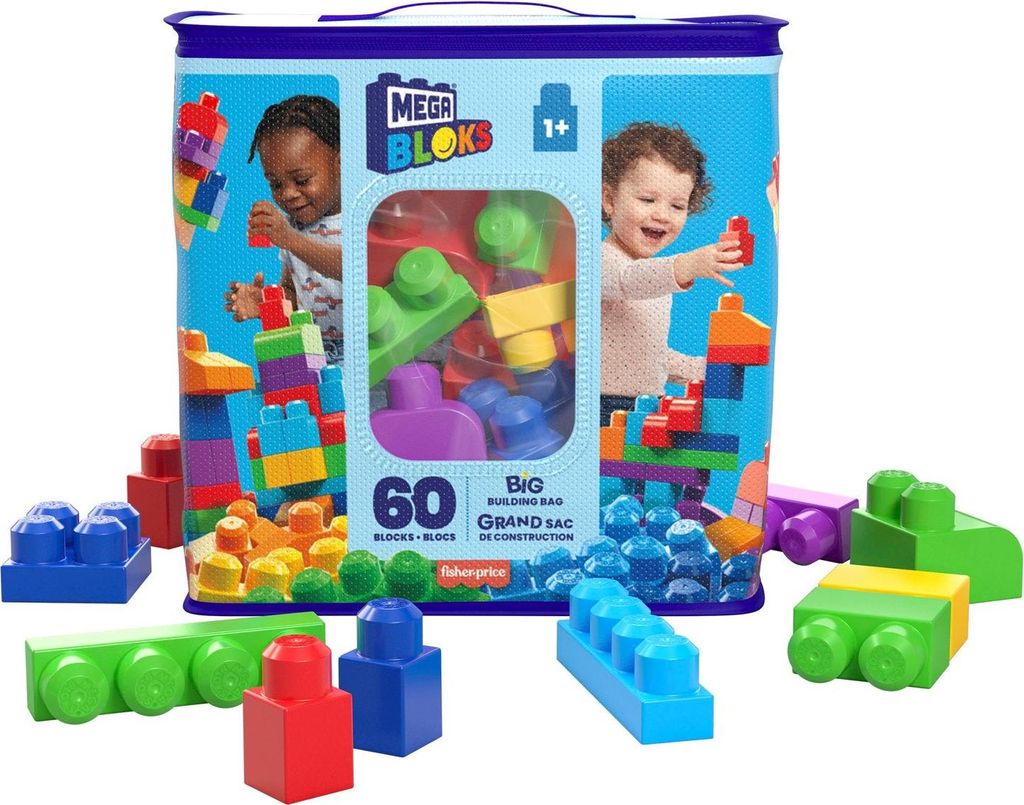 Sac de briques Mega Bloks coloré (60 pièces) Image du produit 