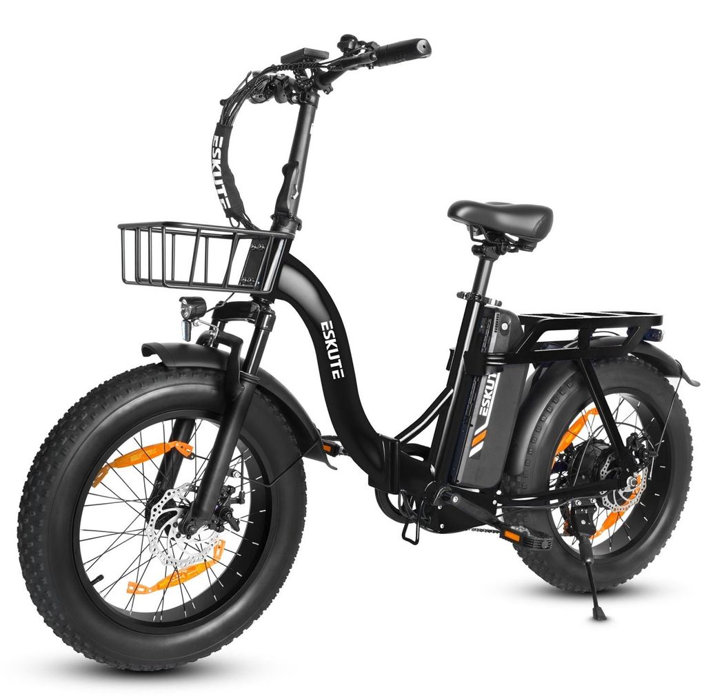 ESKUTE D202 E-Bike - Motor 250W Akku 48V20.8Ah 20x4 Mechanische Scheibenbremsen - Schwarz