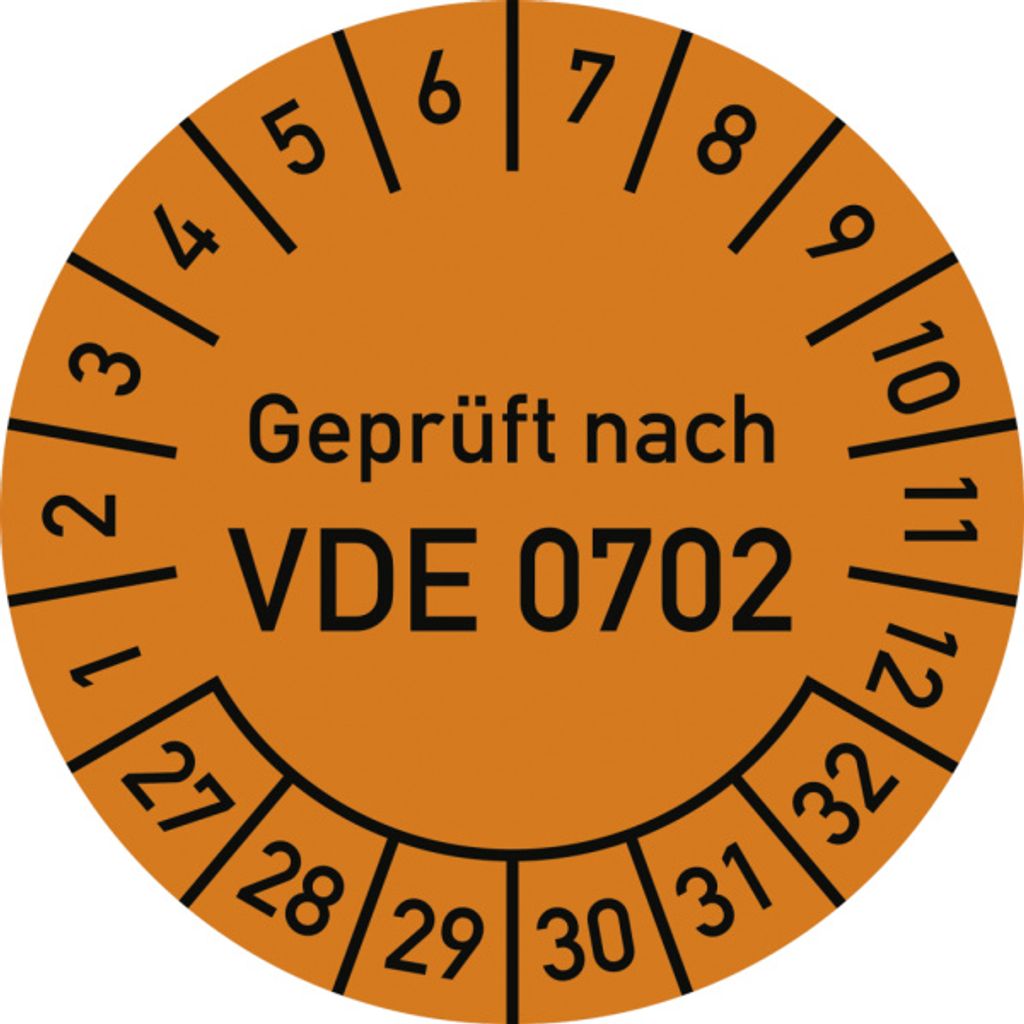 Dreifke Prüfplakette nach VDE 0702, 2027-2032, Folie, Ø 30mm, 10 Stü...