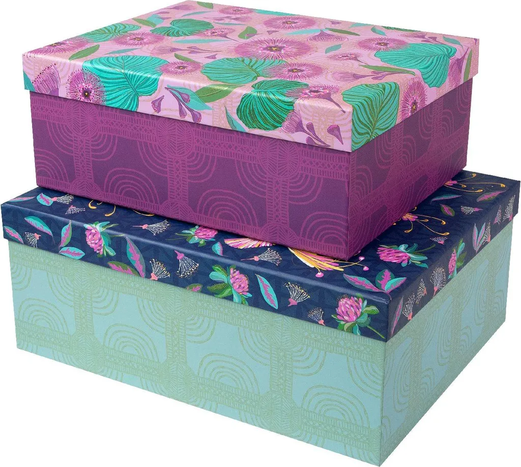 Boîtes de Rangement XL Tropical Goldbuch - Lot de 3 Coffrets Décoratifs