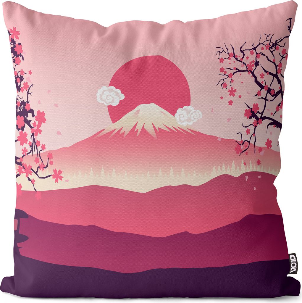 VOID Berg Japan Rosa Kirschblüten Kissenbezug Kissenhülle dekoration wasserfest Outdoor Garten Kissen bezug deko