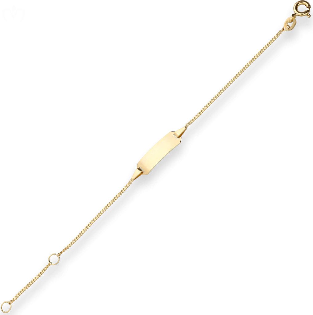 1,1mm Id-Armband Panzerkette Armschmuck aus 585 Gold Gelbgold 14cm