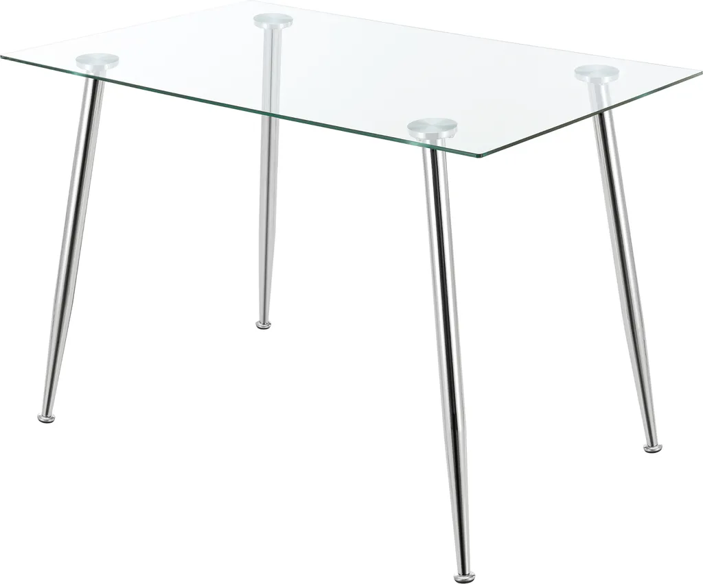 Table en Verre Hyrynsalmi Chrome avec Structure Renforcée et Design - 2