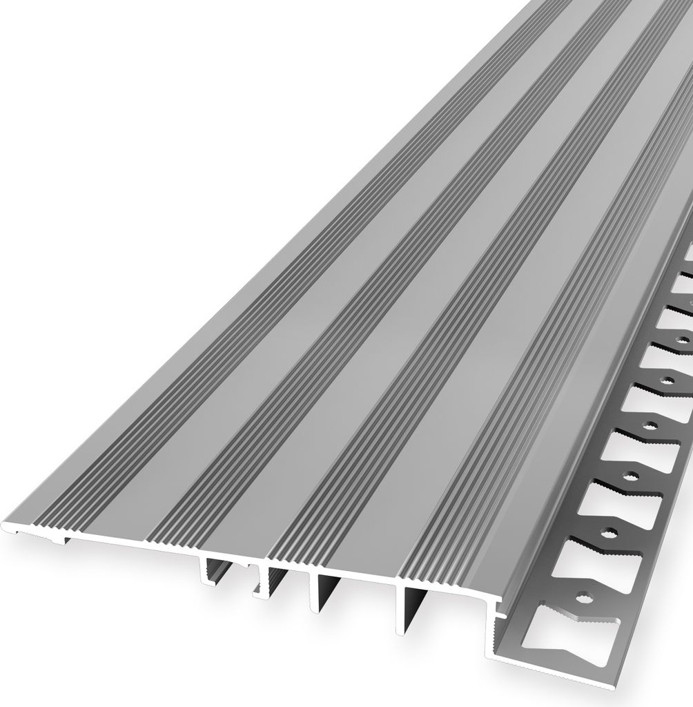 Rampenprofil Anpassungsprofil 12.5 x 100 x 2500 mm Ausgleichsprofil Einfasshöhe 12.5 mm Aluminium Geschlossen Gestanzt Silber Küberit
