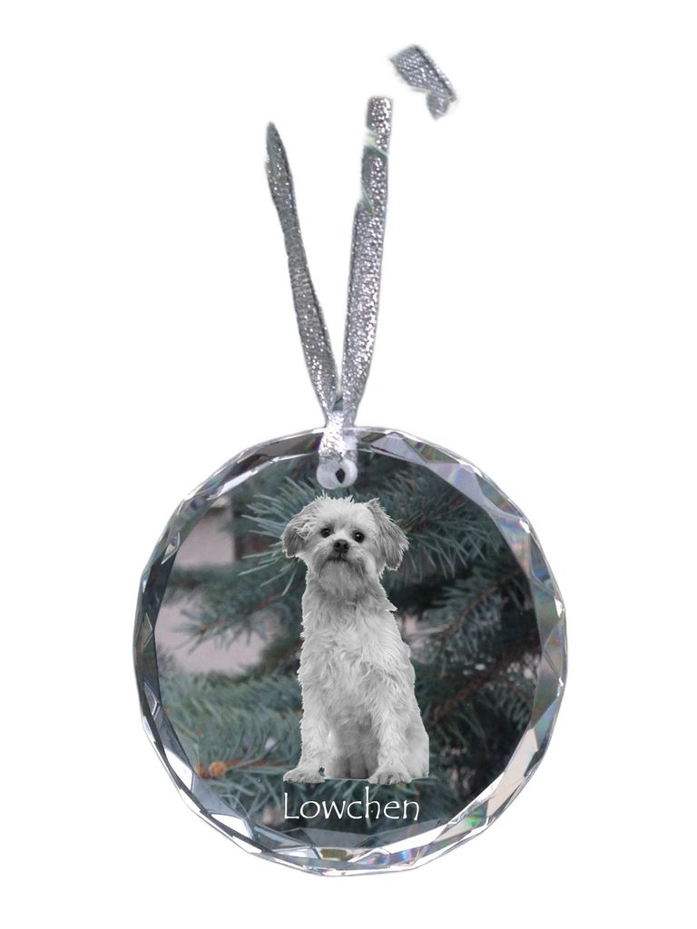 Löwchen - Kristallkugel mit Foto, Hundebild im Kristall, personalisierter Christbaumschmuck von Art-Dog.