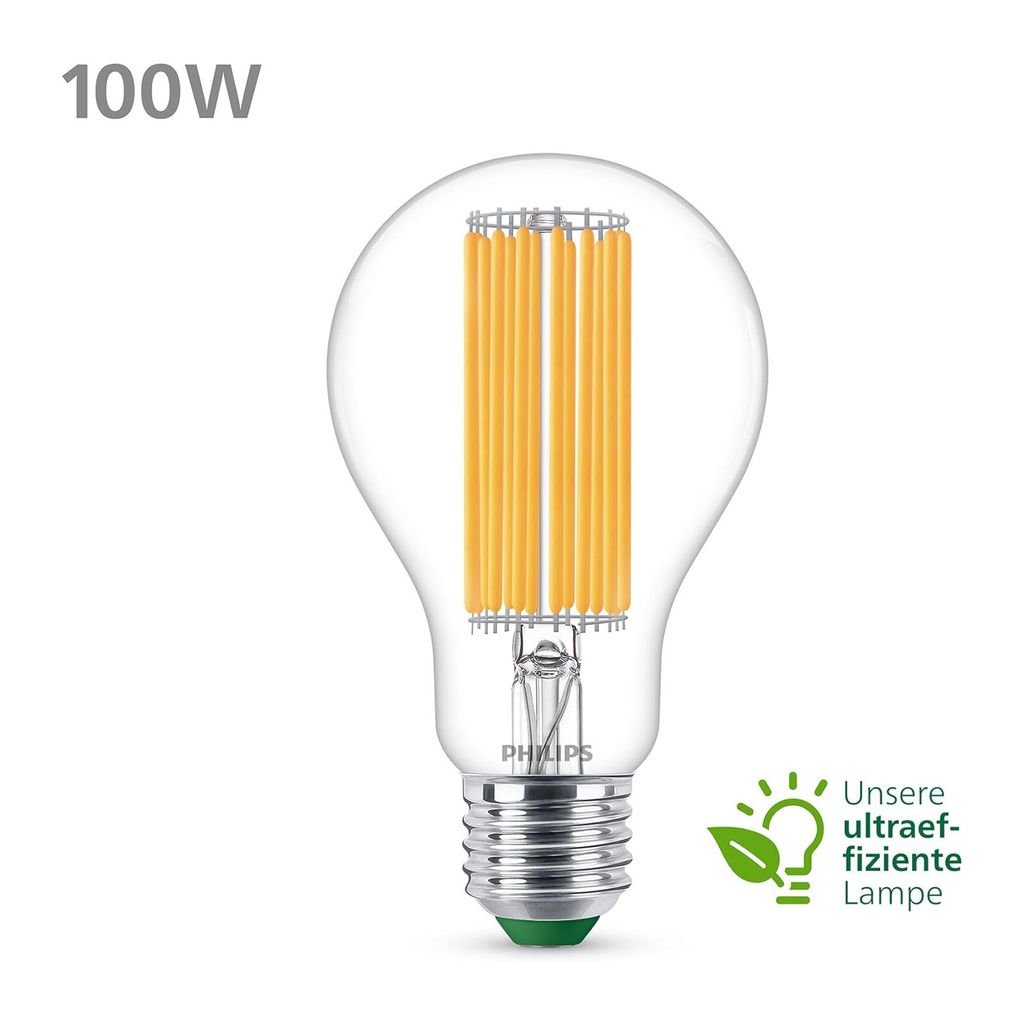 Philips Filament-Lampe, transparent, 100W A60 E27, 7,3 W, Produktbild 