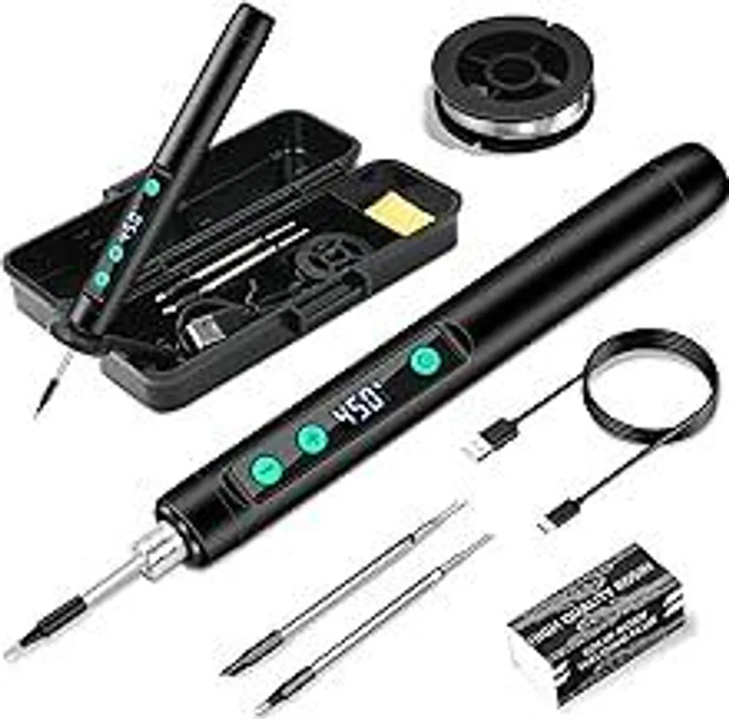 Saldatore USB KKMOL Cordless LCD 450°C - Precisione per Elettronica - 1