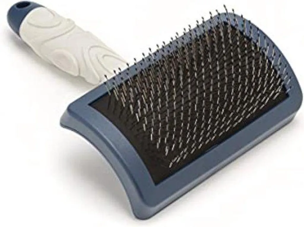 Brosse animaux poils courts bleu-gris XS au design ergonomique