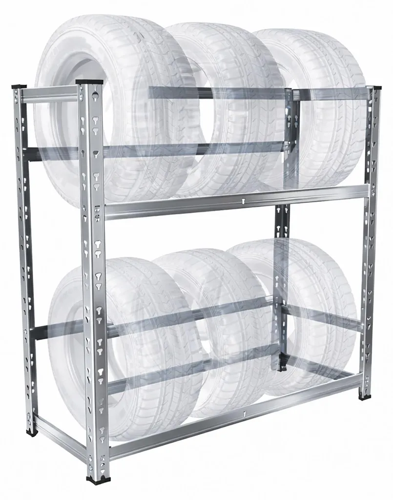 Support pour pneus hiver et été, cadre en acier modulable de garage